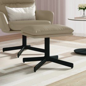 Reposapiés de cuero sintético color capuchino 60x60x36 cm