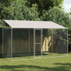 Jaula para perro Plateado 400 x 200 x 256 cm Acero Galvanizado