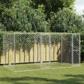 Jaula para perro Plateado 400 x 200 x 200 cm Acero Galvanizado