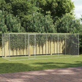 Jaula para perro Plateado 600 x 200 x 256 cm Acero Galvanizado