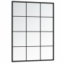 Espejo de pared metal negro 80x60 cm