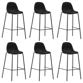 Taburetes de cocina 6 unidades tela negro