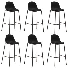 Taburetes de cocina 6 unidades tela negro