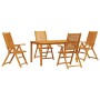 Conjunto de Comedor de Jardín 5 pcs Marrón