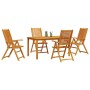 Conjunto de Comedor de Jardín 5 pcs Marrón