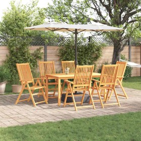 Conjunto de Comedor de Jardín 7 pcs Marrón