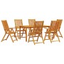 Conjunto de Comedor de Jardín 7 pcs Marrón