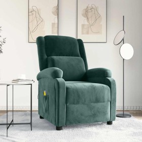 Sillón de masaje de terciopelo verde oscuro