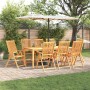 Conjunto de Comedor de Jardín 9 pcs Marrón