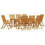 Conjunto de Comedor de Jardín 9 pcs Marrón