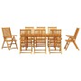 Conjunto de Comedor de Jardín 9 pcs Marrón