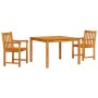 Conjunto de Comedor de Jardín 3 pcs Marrón