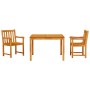Conjunto de Comedor de Jardín 3 pcs Marrón