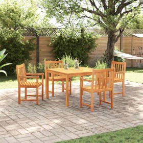 Conjunto de Comedor de Jardín 5 pcs Marrón
