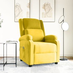 Sillón de masaje de terciopelo amarillo