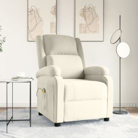Sillón de masaje de terciopelo blanco crema