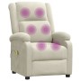 Sillón de masaje de terciopelo blanco crema