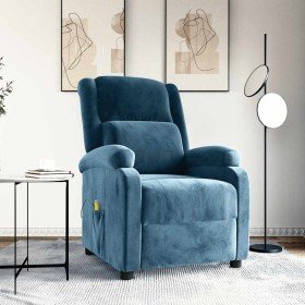 Sillón de masaje de terciopelo azul