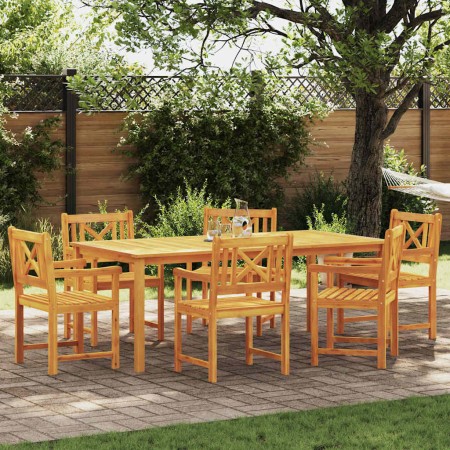 Conjunto de Comedor de Jardín 7 pcs Marrón