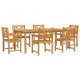 Conjunto de Comedor de Jardín 7 pcs Marrón