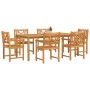 Conjunto de Comedor de Jardín 7 pcs Marrón