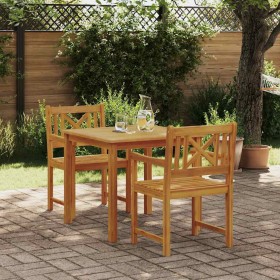 Conjunto de Comedor de Jardín 3 pcs Marrón