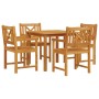 Conjunto de Comedor de Jardín 5 pcs Marrón