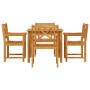 Conjunto de Comedor de Jardín 5 pcs Marrón