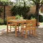 Conjunto de Comedor de Jardín 3 pcs Marrón