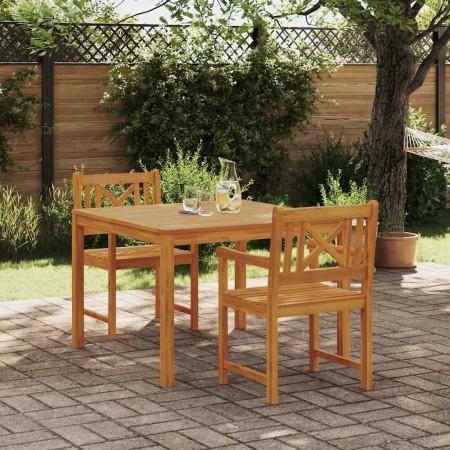 Conjunto de Comedor de Jardín 3 pcs Marrón