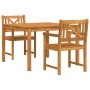 Conjunto de Comedor de Jardín 3 pcs Marrón
