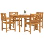 Conjunto de Comedor de Jardín 5 pcs Marrón