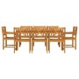 Conjunto de Comedor de Jardín 9 pcs Marrón