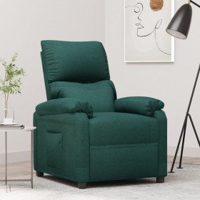 Sillón reclinable de tela verde oscuro