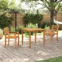 Conjunto de Comedor de Jardín 3 pcs Marrón