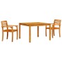 Conjunto de Comedor de Jardín 3 pcs Marrón