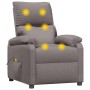Sillón de masaje reclinable de tela gris taupé