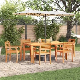 Conjunto de Comedor de Jardín 7 pcs Marrón