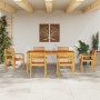 Conjunto de Comedor de Jardín 7 pcs Marrón