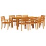 Conjunto de Comedor de Jardín 9 pcs Marrón