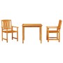 Conjunto de Comedor de Jardín 3 pcs Marrón