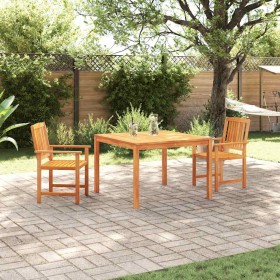 Conjunto de Comedor de Jardín 3 pcs Marrón