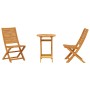 Conjunto de Bistro Plegable 3 pcs Marrón