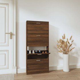 Mueble zapatero madera contrachapada marrón roble 59x17x150 cm Mueble zapatero madera contrachapada marrón roble 59x17x150 cm