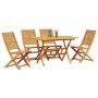 Conjunto de Comedor de Jardín 5 pcs Marrón