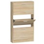 Mueble zapatero madera contrachapada color roble 59x17x108 cm
