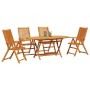 Conjunto de Comedor de Jardín 5 pcs Marrón
