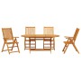 Conjunto de Comedor de Jardín 5 pcs Marrón