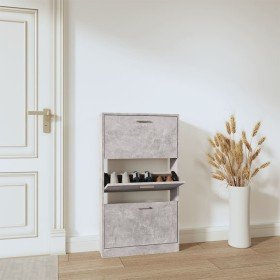 Mueble zapatero madera contrachapada gris hormigón 59x17x108 cm Mueble zapatero madera contrachapada gris hormigón 59x17x108 cm