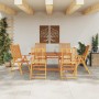 Conjunto de Comedor de Jardín 7 pcs Marrón